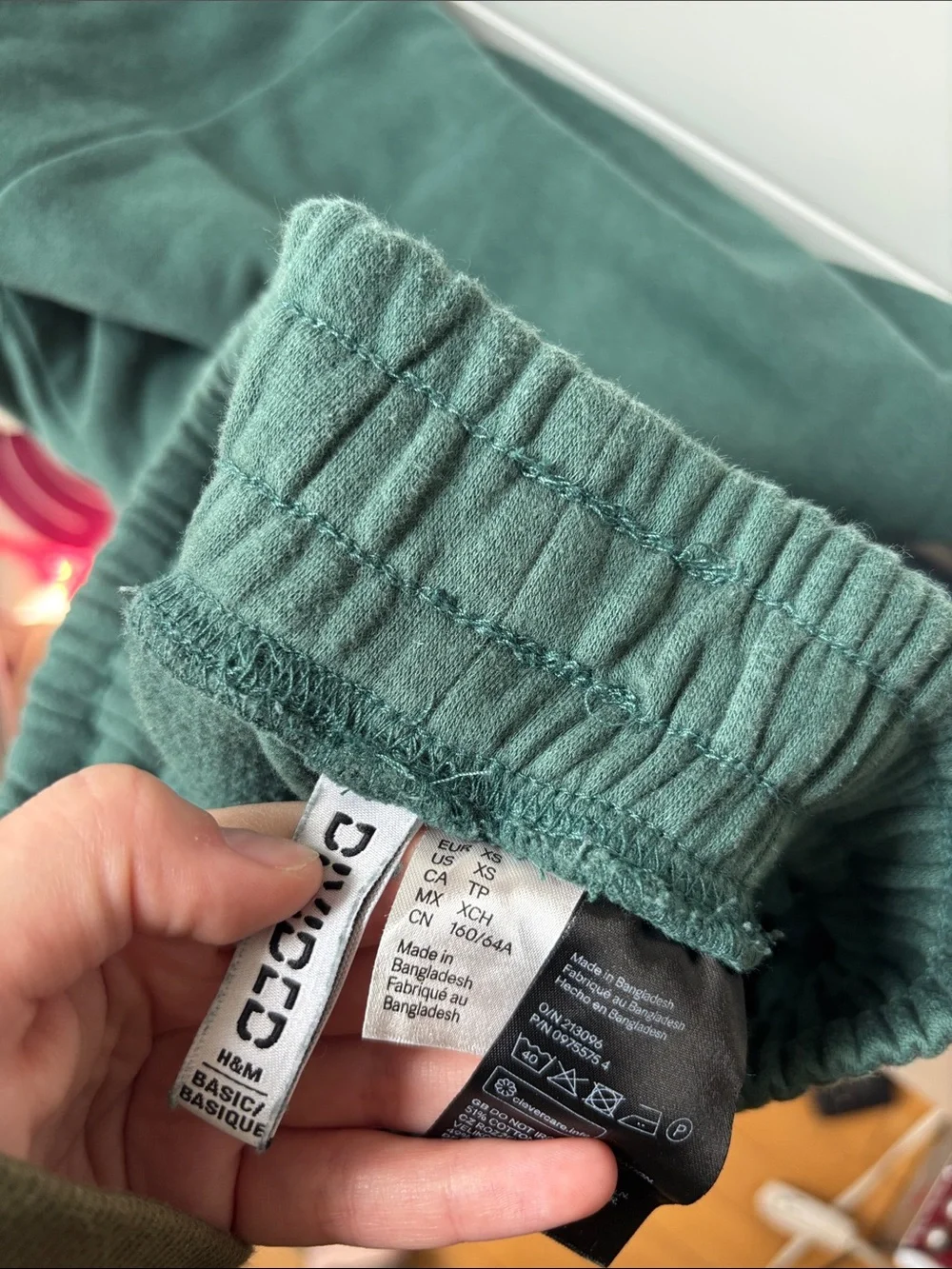 H&M wide leg emerald green sweatpants